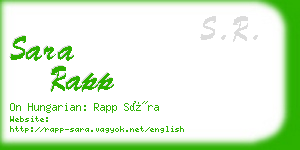 sara rapp business card